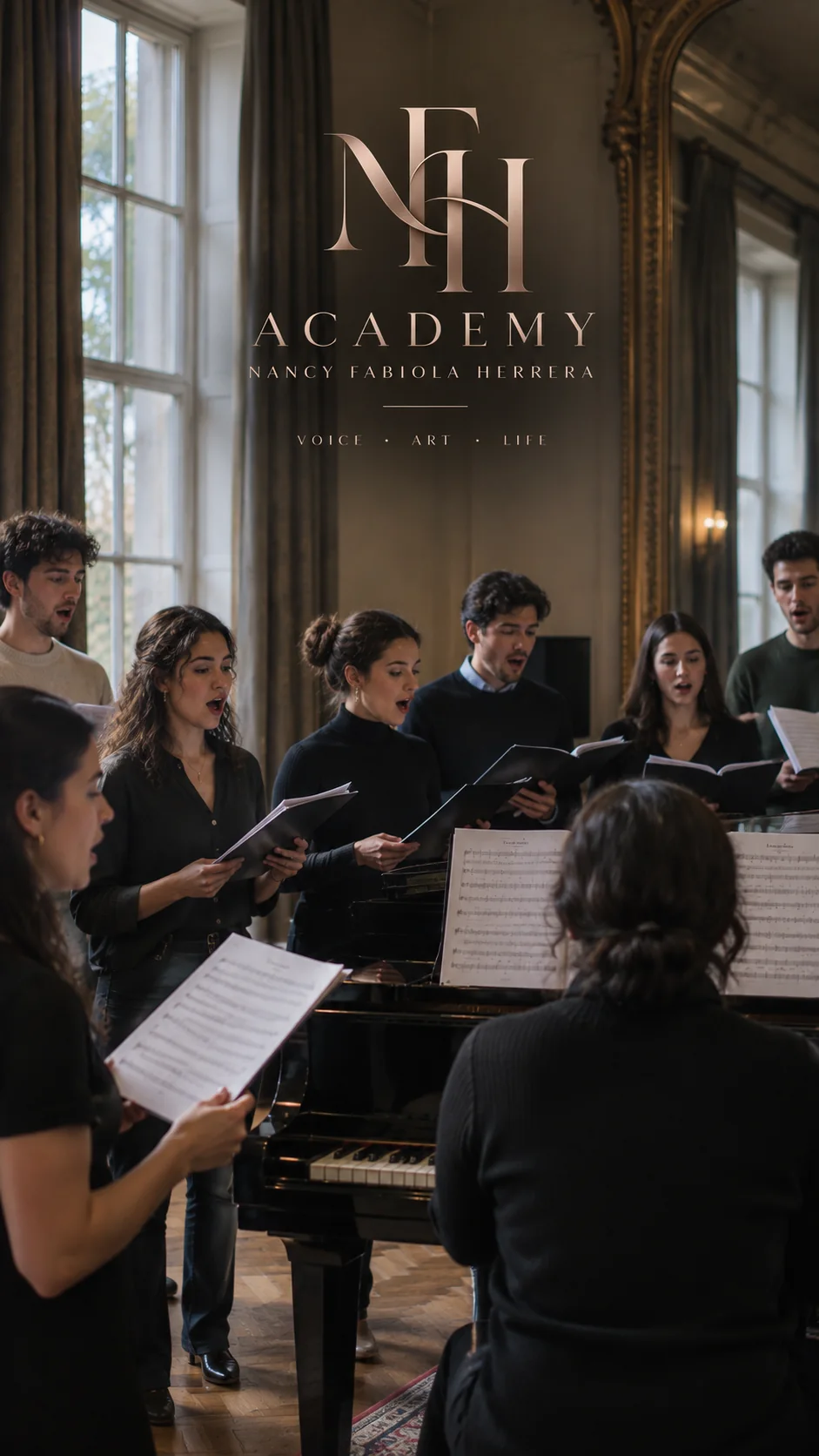 Nancy Fabiola Herrera Academy: ensemble rehearsal at the piano