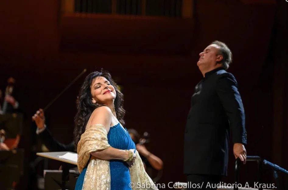 In concert with orchestra